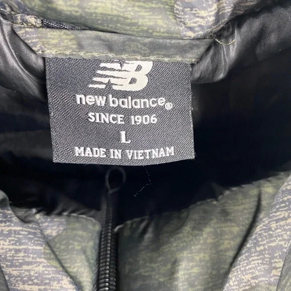 New Balance Jacket Mens L Camo Puffer Full Zip Lightweight Coat Outdoors - Picture 6 of 10